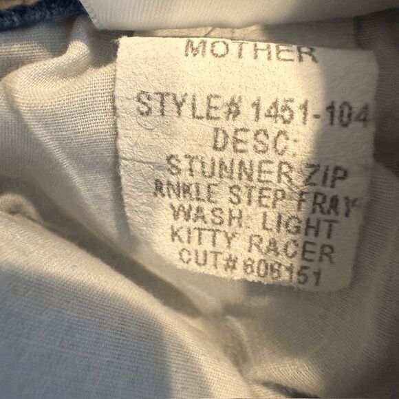 Mother Jeans The Stunner Zip Ankle Step Fray Jeans Light Kitty Racer Size 28 - Picture 12 of 16